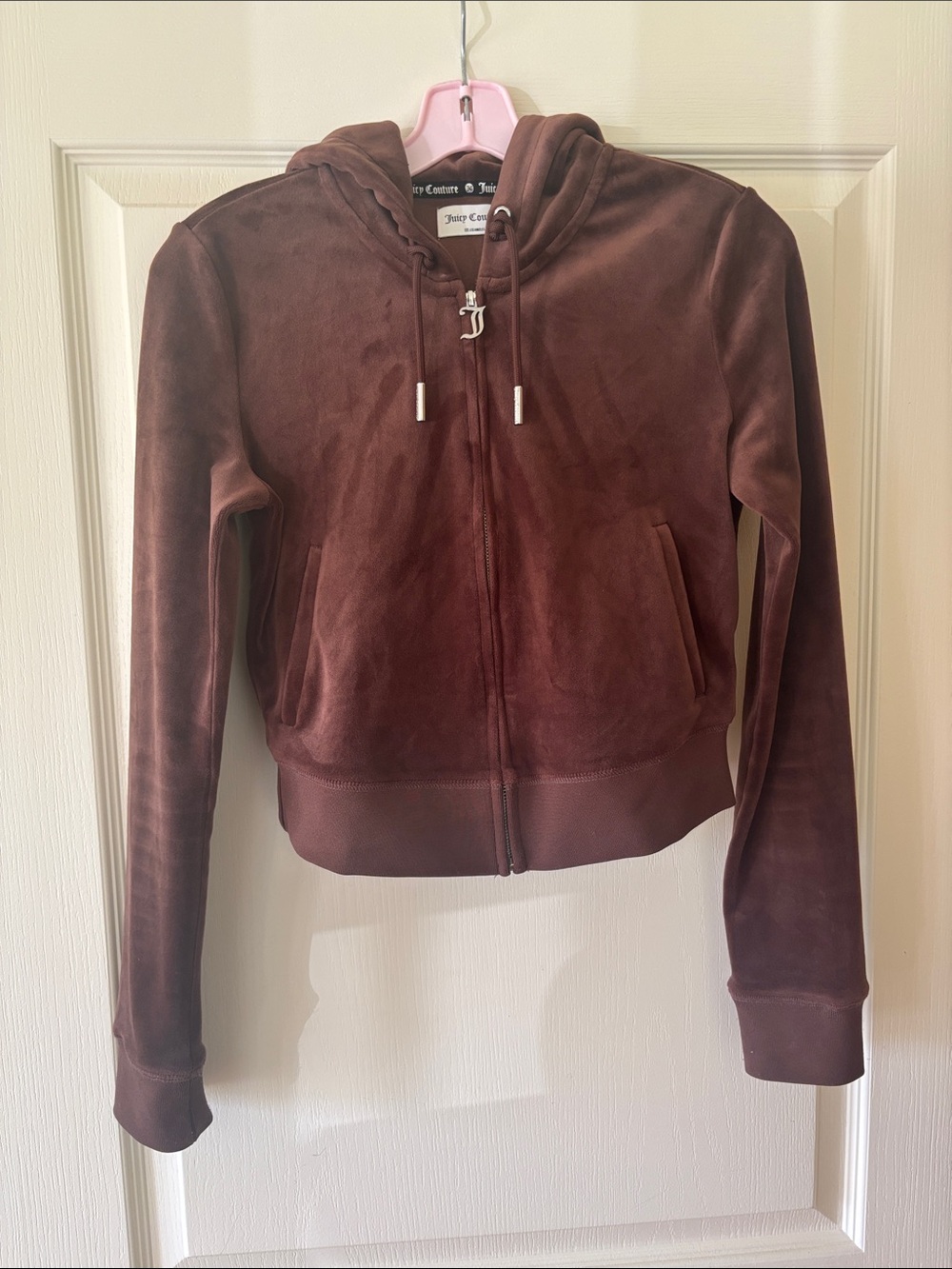 Juicy Couture Brown Velour Zip Hoodie Jacket